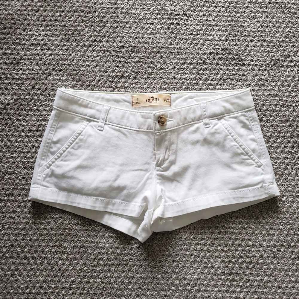 White Twill Hollister Shorts